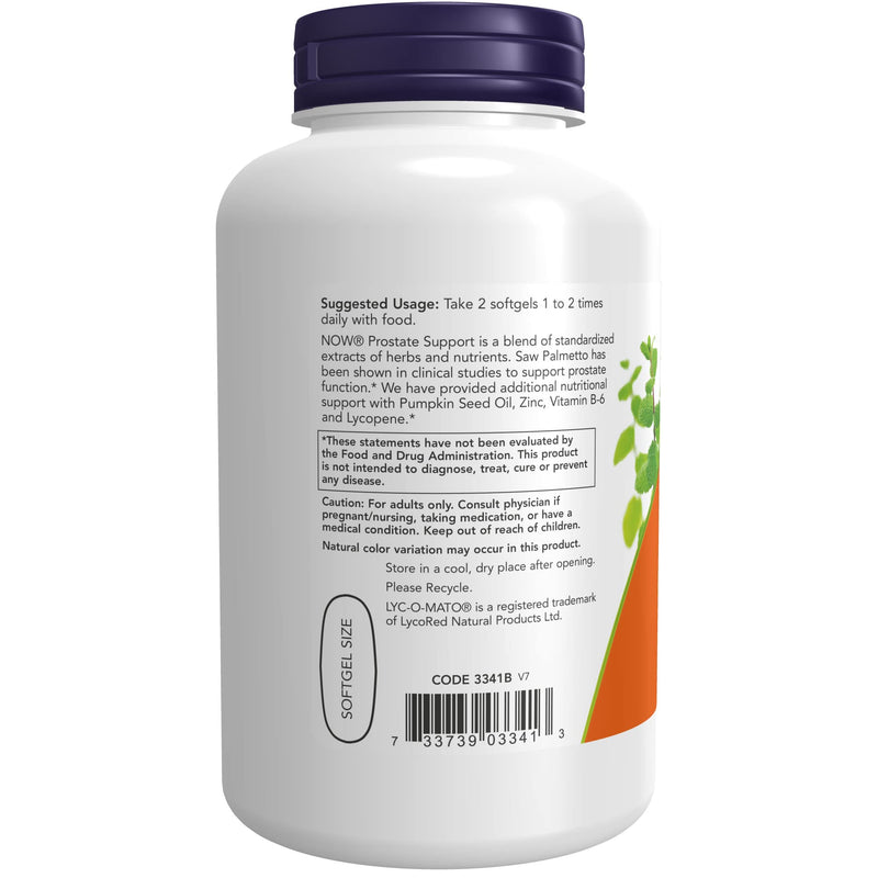 [Australia] - NOW Supplements, Prostate Support, Prostate Support, with Standardized Saw Palmetto, Stinging Nettle & Lycopene, 180 Softgels 