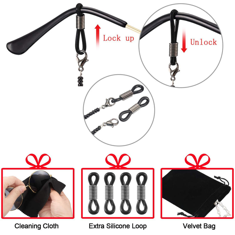 [Australia] - 8 Pieces Eyeglass Chains for Women Sunglasses Strap Reading Glasses Cords Lanyards Eyewear Retainer 