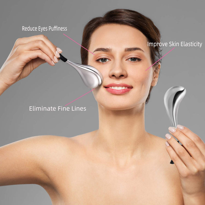 [Australia] - Ice Globes Facial Skin Care Tools for Women Face Eyes, Stainless Steel Face Beauty Cryo Sticks for Girls Ladies, Cooling Spa Globes with Storage Case 