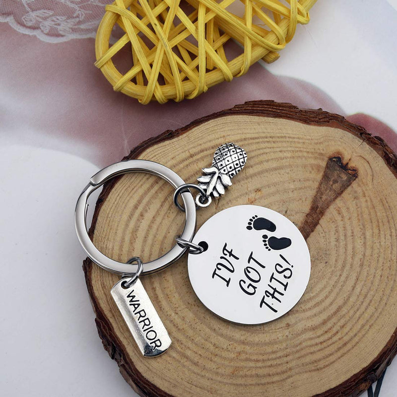 [Australia] - CHOORO IVF Infertility Warrior Pineapple Charm IVF Got This Keychain Infertility Mom Jewelry IVF Encouragement Gift for Women 