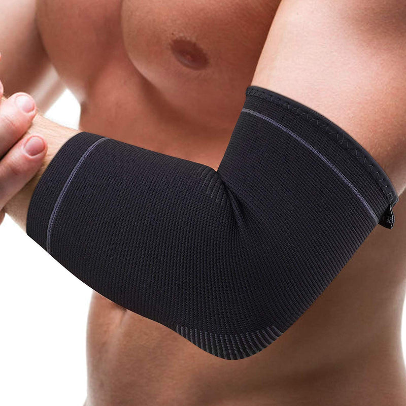 [Australia] - Protle Elbow Brace Compression Support Sleeve (Pair)–Pain Relief & Inflammation from Tendonitis, Tennis, Golf Elbow, Arthritis. Provide Protection for Workout, Weightlifting, Tennis Black Small 