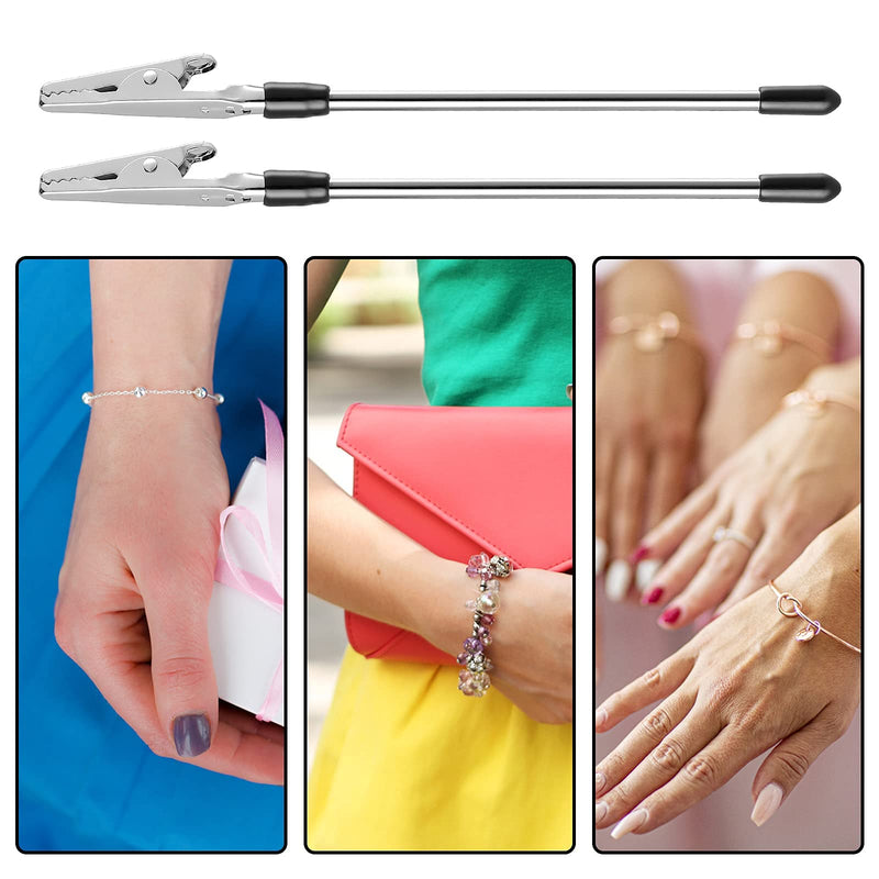 [Australia] - Yolev 2Pcs Bracelet Jewelry Helper Tool Metal Alligator Clip Bracelet Clamp Jewelry Making Set for Helping Women Jewelry Bracelet Necklace Watch Clasps Zippers 