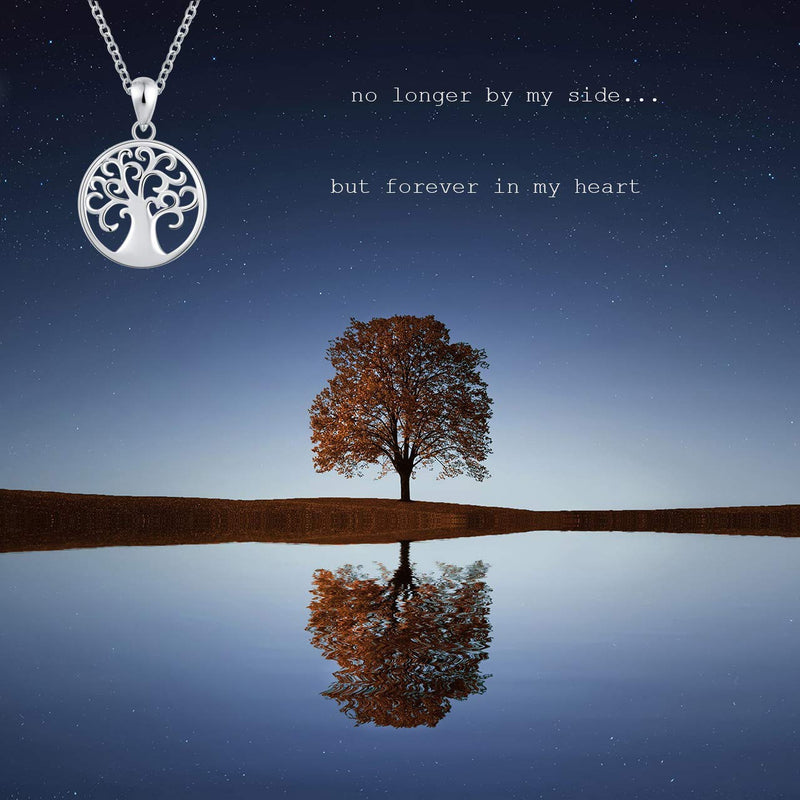 [Australia] - BEILIN Tree of Life Cremation Jewelry Sterling Silver Memorial Keepsake Urn Pendant Necklace for Ashes with Funnel Filler Kit 