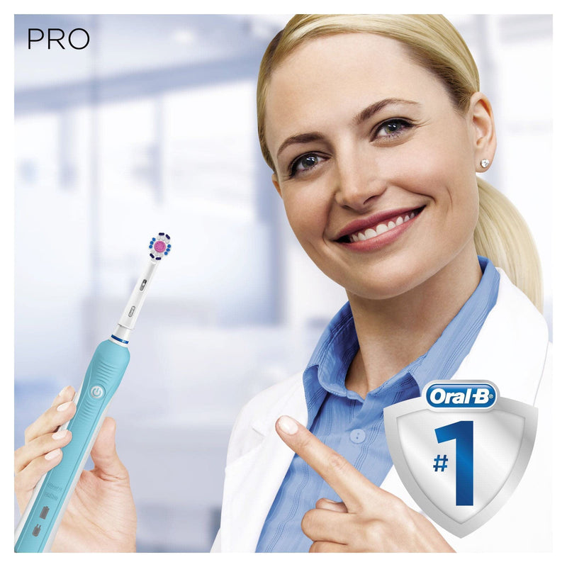 [Australia] - Oral-B 1 Pro Electric Toothbrush with Pressure Sensor, 1 Handle, 1 Toothbrush Head, 1 Mode with 3D Cleaning, 2 Pin UK Plug, 600, Blue Blue 3d White 