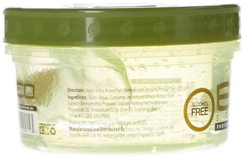 [Australia] - Ecoco Eco Style Gel Olive Oil - 100% Pure Olive Oil - Adds Shine And Tames Split Ends - Weightless Style - Nourishes And Repairs - Adds Moisture To The Scalp - Superior Hold - Healthy Shine - 8 Oz 8 Ounce (Pack of 1) 