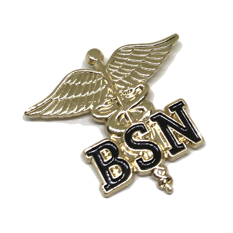 [Australia] - Registered Nurse Emblem Lapel Pin - Letters on Caduceus Brooch - RN Medical Ceremonie Clip BSN 