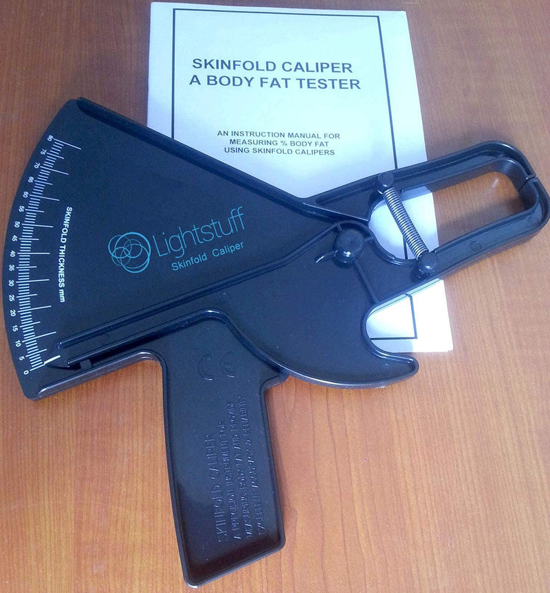 [Australia] - Lightstuff Precision Skinfold Caliper - Easy, Reliable Tool for Monitoring Body Fat - Quick Start Guide for Beginners, Detailed Booklet for Advanced Users - Measures up to 80mm in Skin Fold Thickness 