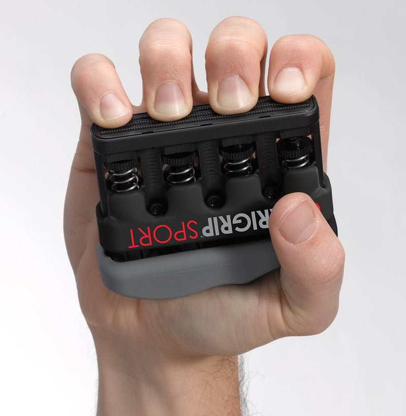 [Australia] - Dynatomy VariGrip Sport (VGSP), Adjustable Resistance, Medium, Heavy Finger, Hand Exerciser, Grip Strengthener, Extra-Wide Base, Padded fingertips, Callus Builder Black 6-9 Lbs 