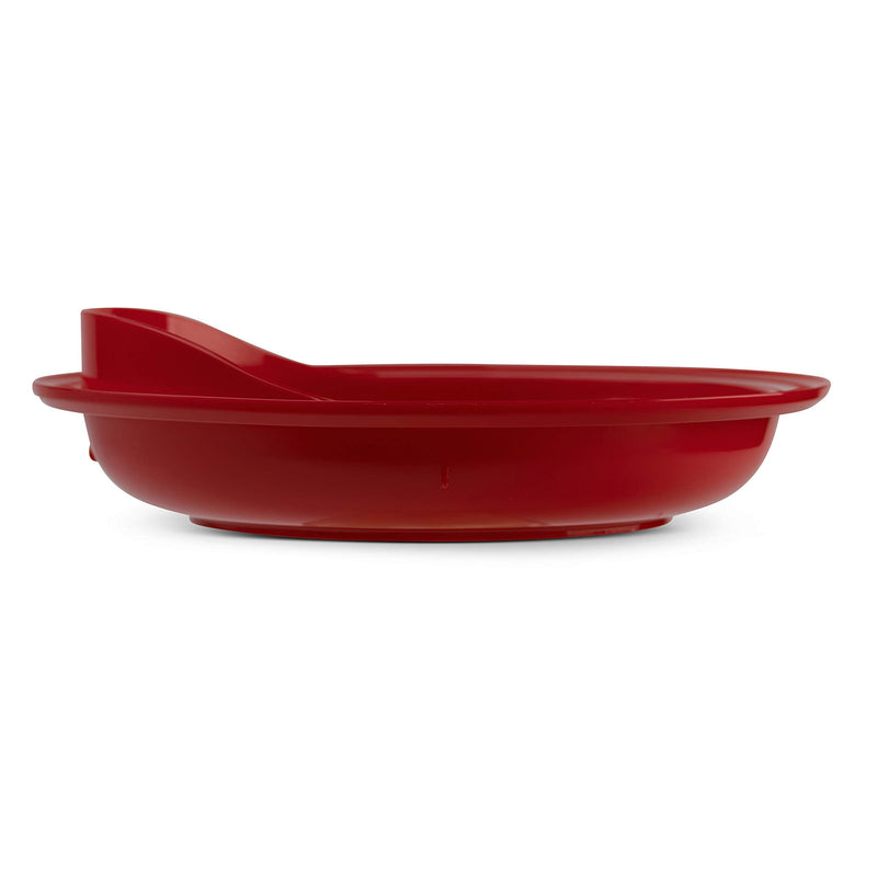 [Australia] - Providence Spillproof 9" Scoop Plate High-Low Adaptive Bowl - 2-Pack - Dish for Disabled, Handicapped, and Elderly Adults with Special Needs from Parkinsons, Dementia, Stroke or Tremors - PSC 996 2 Piece Set 1 Red - 1 White 