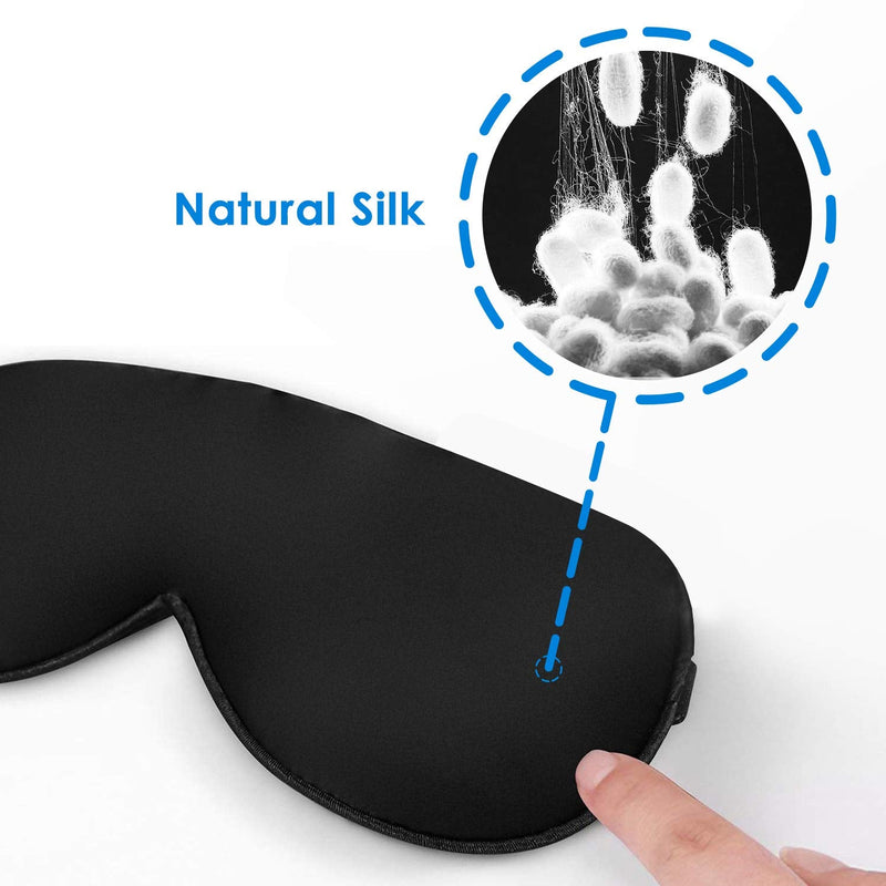 [Australia] - JEFlex Natural Silk Sleep Mask Blindfold, Super-Smooth Eye Mask 