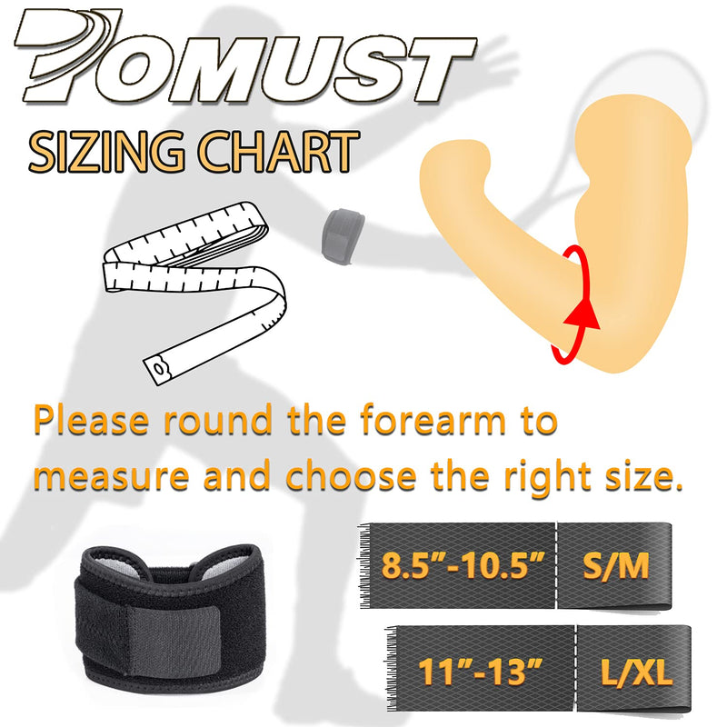 [Australia] - TOMUST Tennis Elbow Brace - Adjustable Forearm Support Band with Gel Compression Pad, Elbow Strap for Bursitis, Golfers, Tendinitis, Effective Pain Relief, Sports - Both Men, Women (Single) S/M 