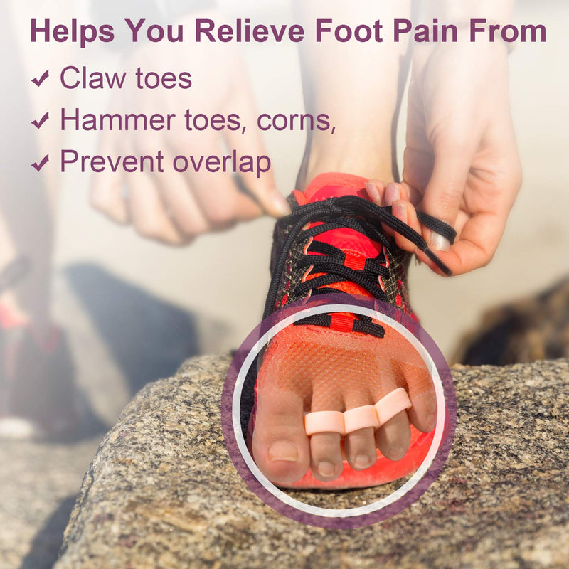 [Australia] - Promifun Gel Toe Separators, 6 Pack of Toe Spacers, Toe Straightener for Men and Women, Bunions, Hammer Toe, Overlapping Toe, Claw Toes, Reduce Foot Pain 