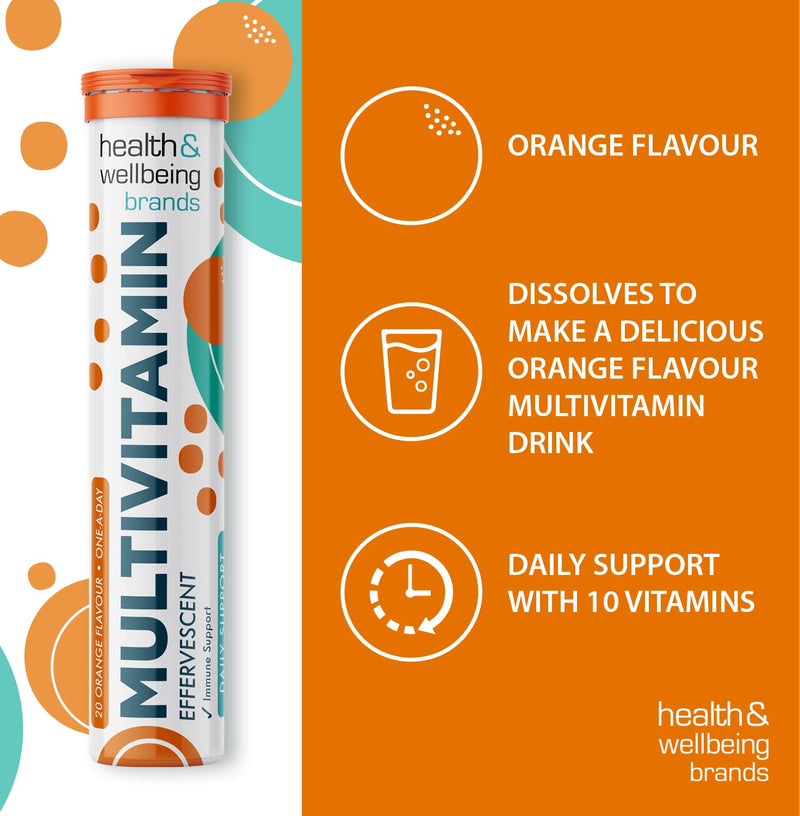 [Australia] - Effervescent Multivitamins - High Strength Multivitamin Tablets - Complete One a Day Supplements for Men & Women - 20 Per Tube (Pack of 4) 20 Count (Pack of 4) 