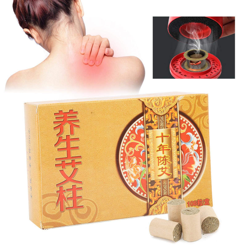 [Australia] - Brrnoo 108 Pcs Smokeless Moxa, Home Use Moxa Cone, Moxa Stick Acupuncture Massage Tool Moxa Health Care 