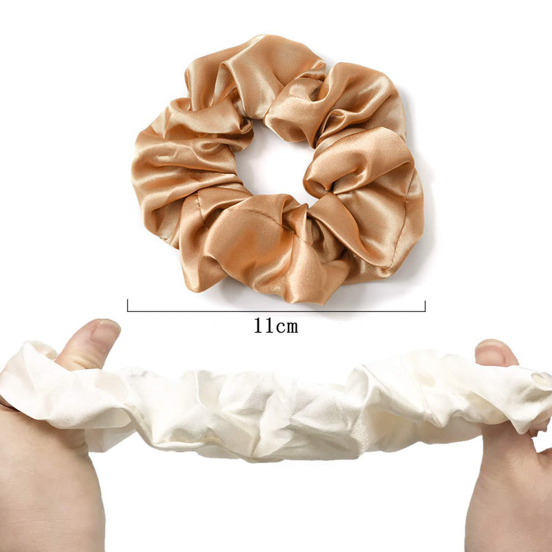 [Australia] - 12 Pieces Hair Scrunchies, Satin Elastic Hair Bands Colourful Hair Ties Hair Accessories for Women or Girls 