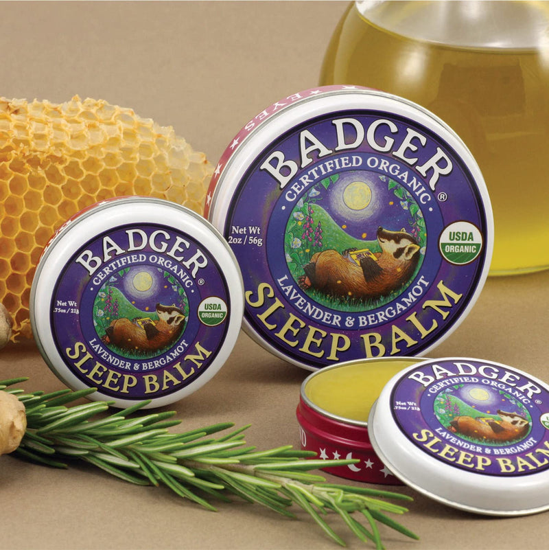 [Australia] - Badger Sleep Balm, Softens Skin Whilst Soothing The Mind, for a Blissful Nights Sleep Rub on The Temples or Pulse Points, Lavender and Bergamot Scent with Added Essential Oils, 56g 56 g (Pack of 1) 