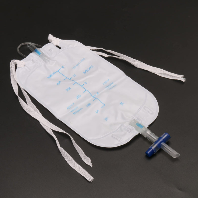 [Australia] - 5X Urinary Incontinence Complete Kit External Catheters Leg Night Drainage Bag with Kink Free Connection(500ml) 