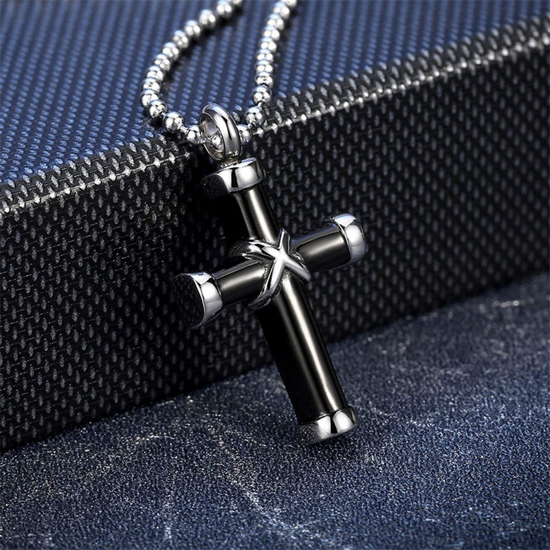 [Australia] - Virginia-CO Stainless Steel Cross Urn Necklace Pendant Memorial Ash Keepsake Jewelry for mom & dad 