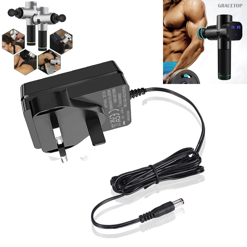 [Australia] - Massage Gun Charger, 24V 1A Upgrade Percussion Muscle Massage Gun Charger, Handheld Deep Tissue Massager Charger (24V Massage Gun Charger) 24V Massage Gun Charger 