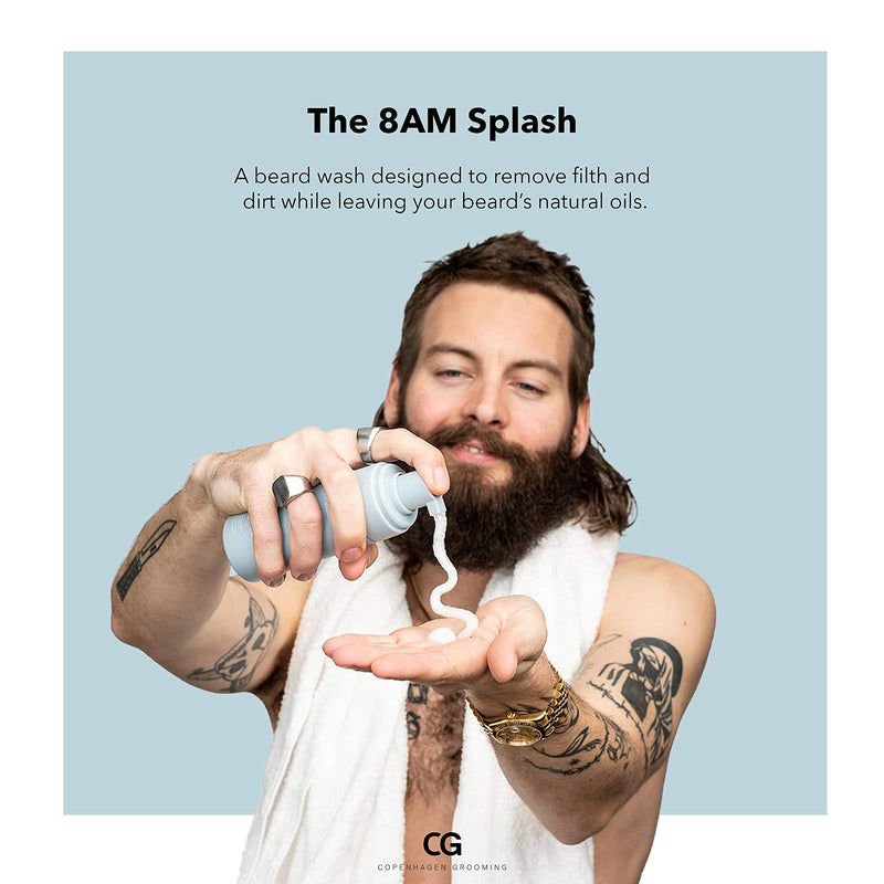 [Australia] - Copenhagen Grooming 8AM Splash Beard Wash for Men - Regenerating & Moisturizing Beard Shampoo - Skin, Mustache & Beard Care - Mens Face Wash - Mens Shampoo - Face Care for Men 