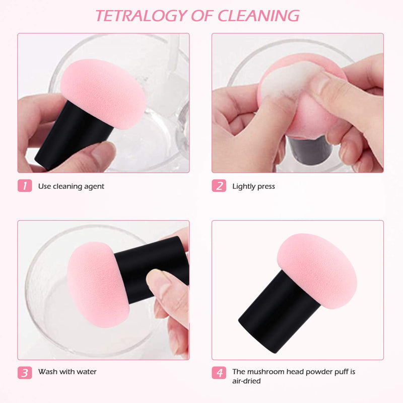 [Australia] - Lurrose 5pcs Foundation Sponge Powder Puff Mushroom Head Dry Wet Dual-use Cosmetic Sponge Face Puffs BB Cream Air Cushion Makeup Tools(Random Color) 