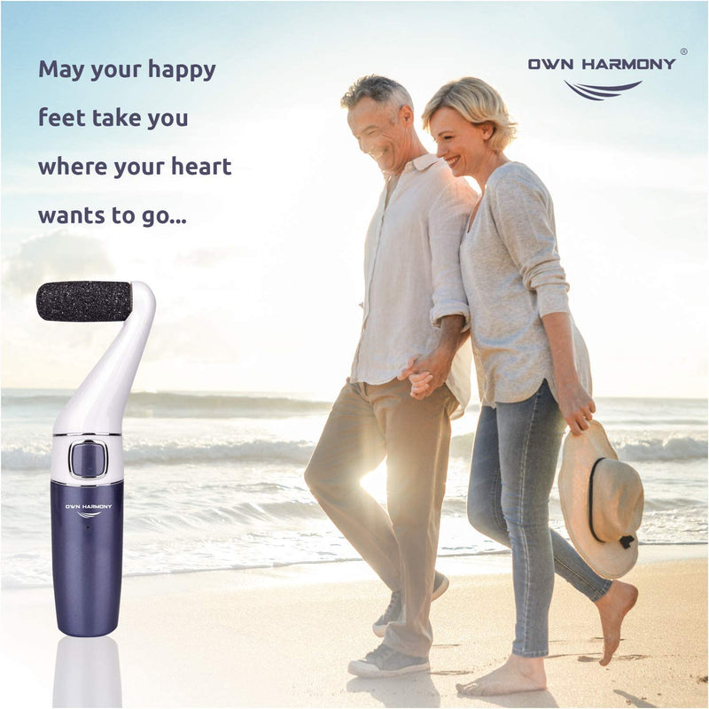 [Australia] - Electric Foot Callus Remover: Own Harmony Professional Foot Care Pedicure Tools, Rechargeable Feet Scrubber Dead Skin, Electronic Foot File Pedi Grinder, Best for Hard, Dry, Cracked Heels (3 Rollers) Midnight Platinum 