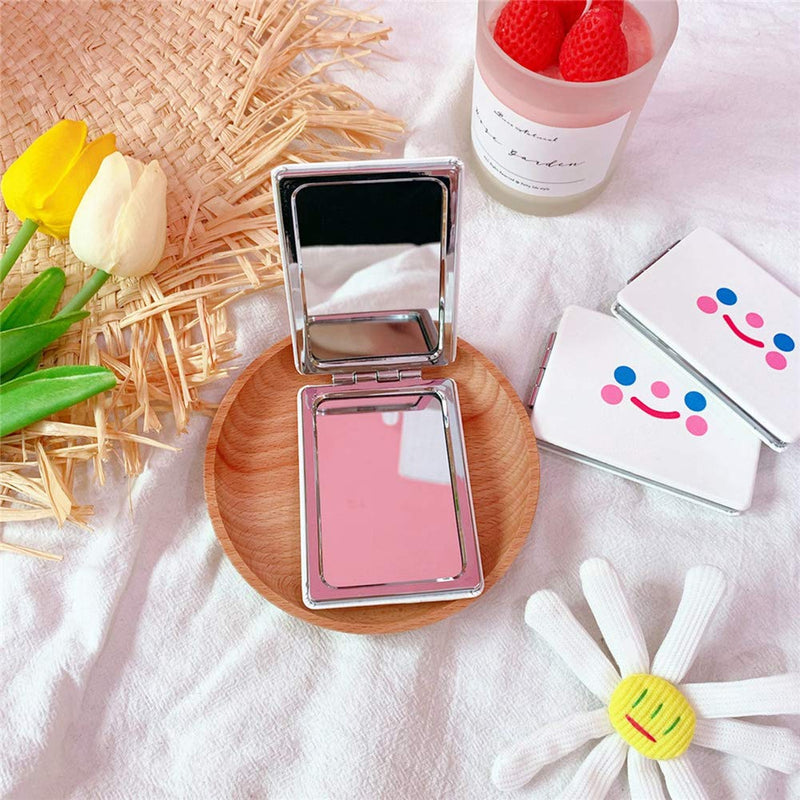 [Australia] - AKOAK 1 Pack Cute Cartoon Cloud Smiley Face Mirror, Portable Mini Make-up Mirror, Suitable for Women Beauty Makeup Mirror 