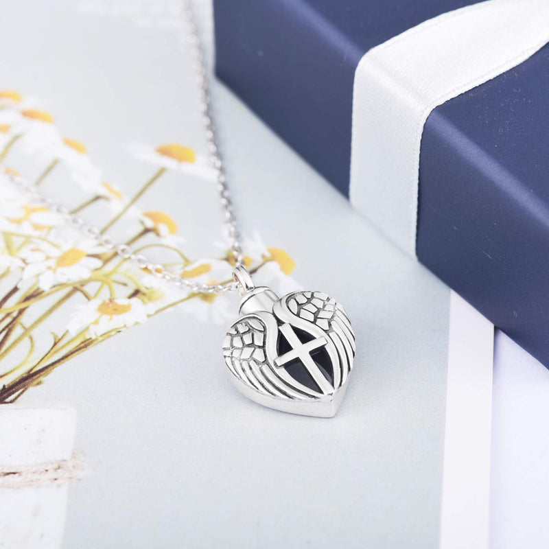 [Australia] - ACJFA 925 Sterling Silver Angel Wings Cremation Jewelry Ash Necklaces Keepsake Memorial Urns Pendant Necklace 