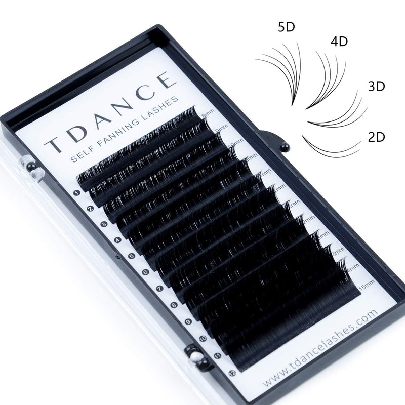 [Australia] - TDANCE Eyelash Extension Supplies Rapid Blooming Volume Eyelash Extensions Thickness 0.07 D Curl Mix 8-15mm Easy Fan Volume Lashes Self Fanning Individual Eyelashes Extension (D-0.07,8-15mm) 8-15 mm D-0.07 