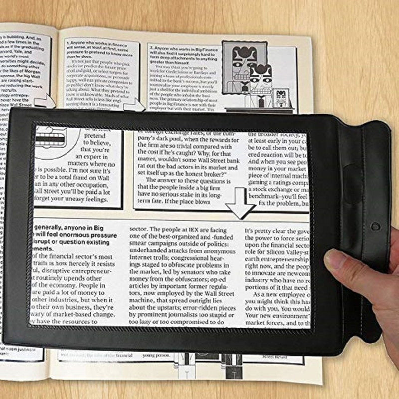 [Australia] - Valuu A4 Magnifier Full Page Reading Magnifier 3X Magnifying Power Large Sheet Magnifying Glass Reading Aid Lens Fresnel for Books Menus Newspapers Improve Elderly Poor Eyesight for The Elderly Gift 