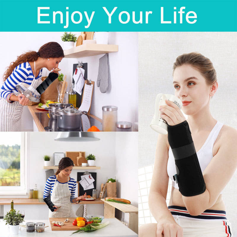 [Australia] - TANDCF bestlife Unisex Forearm and Wrist Support Splint Brace Double Fixation Wrist Brace For Carpal Tunnel,Adjustable Night Time Forearm Immobilizer Brace Splints,9.8 inch (25cm) length(RH/S) Right Hand Small/Medium 