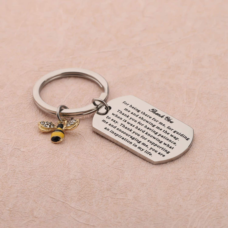 [Australia] - FUSTMW Thank You Gifts Bumble Bee Keychain Appreciation Gifts for Teacher Coach Mentor Guidance Leader Thank You for Being There You are an Inspiration in My Life Thank You Gifts Bee Charm 