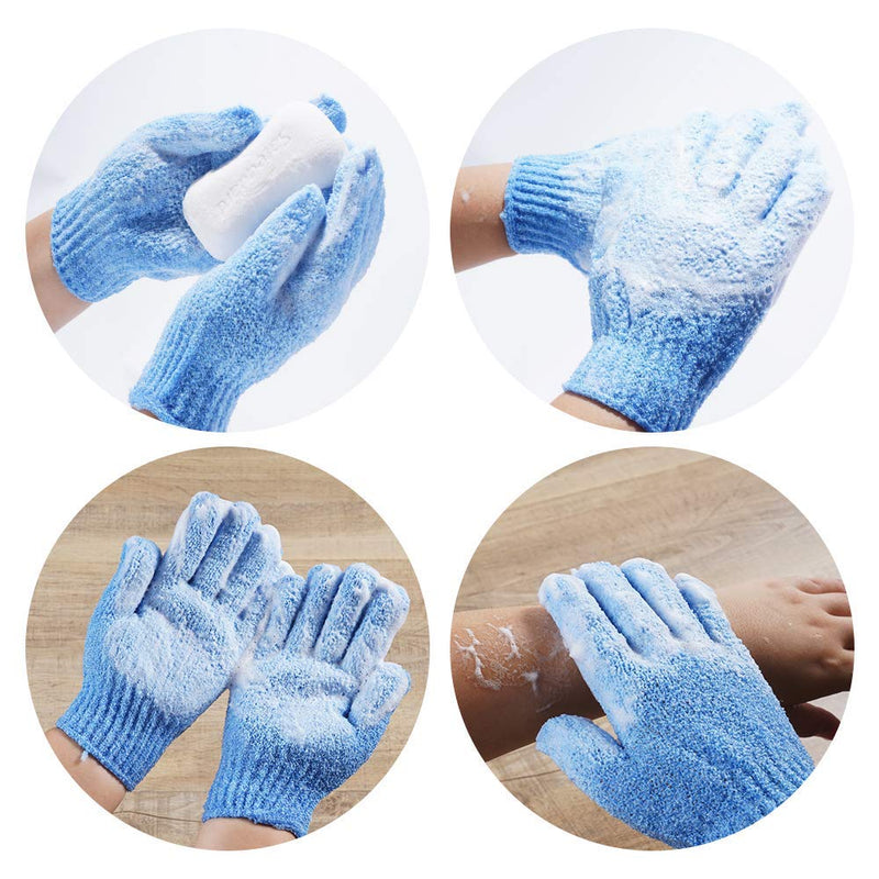 [Australia] - 10 Pairs Exfoliating Bath Gloves,Made of 100% NYLON,10 Colors Double Sided Exfoliating Gloves for Beauty Spa Massage Skin Shower Scrubber Bathing Accessories. 