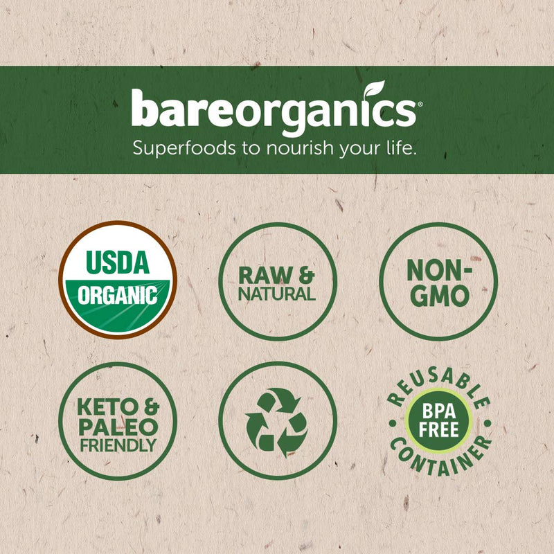 [Australia] - BareOrganics Energy & Stamina Blend Powder, Organic Superfood, Vegan Dietary Supplement, 8 Ounces 