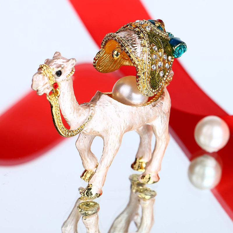 [Australia] - Tiny Cute Camel Figurine Collectible,Hinged Crystal Jeweled Animal Trinket Jewelry Box,Desert Camel Decor Ornament,Camel Lover Gift 