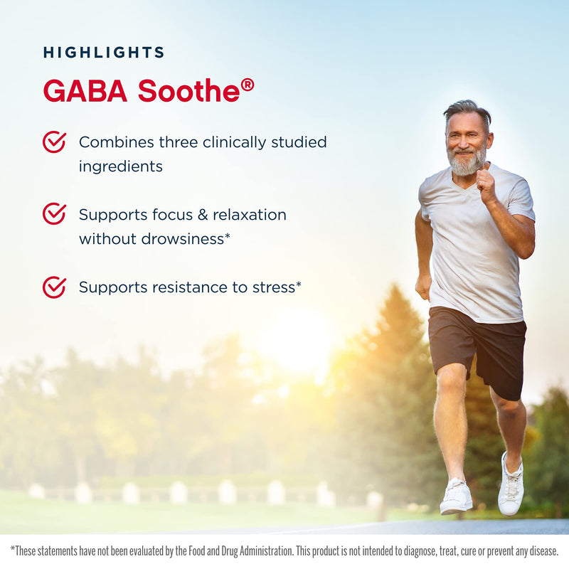 [Australia] - Jarrow Formulas GABA Soothe - 30 Veggie Caps - Supports Focus, Relaxation & Resistance to Stress - With Theanine & Ashwagandha Extract - 30 Servings 