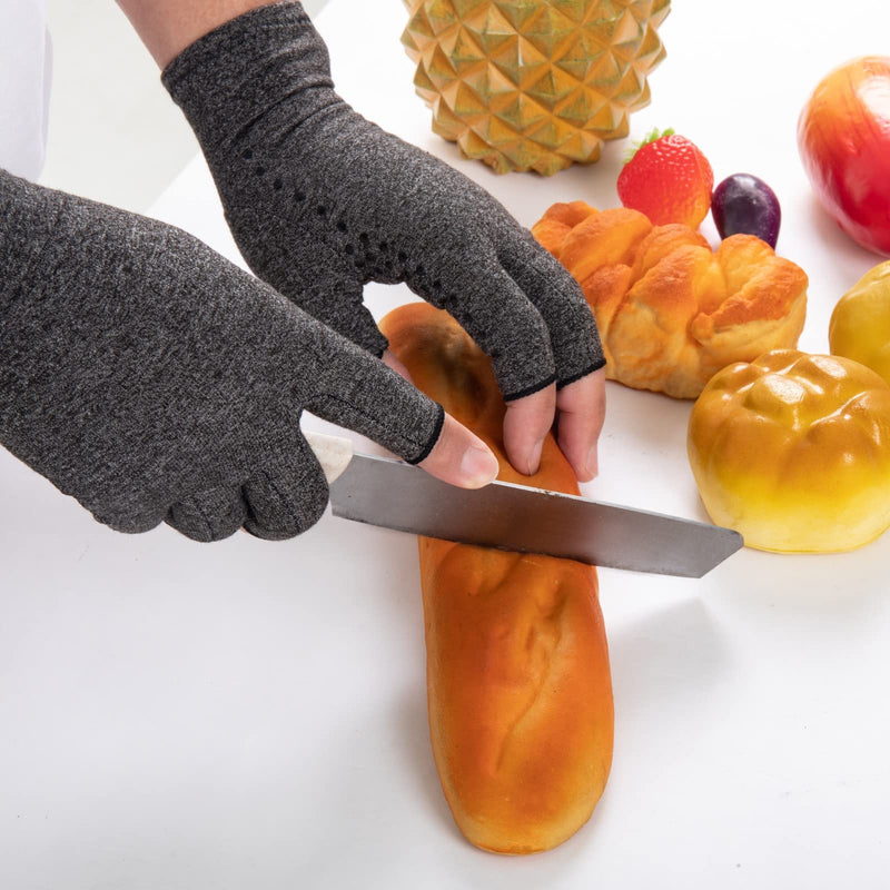 [Australia] - HENOTIC Arthritis Compression Gloves for Women Men, Anti-Slip Glue Dot & Fingerless Breathable & Moisture Wicking Compression Gloves for Relieving Rheumatoid Pains, Joint Swell, etc Small One Pair 