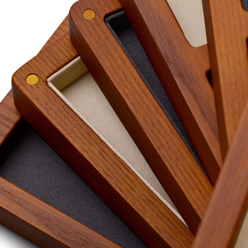 [Australia] - Oirlv Solid Wooden Glass Top Jewelry Display Case,Wooden Small Jewelry Tray for Collectibles Home Organization Accessories Storage Box with Lid(Creamy-white) Creamy-white 3 Grids 