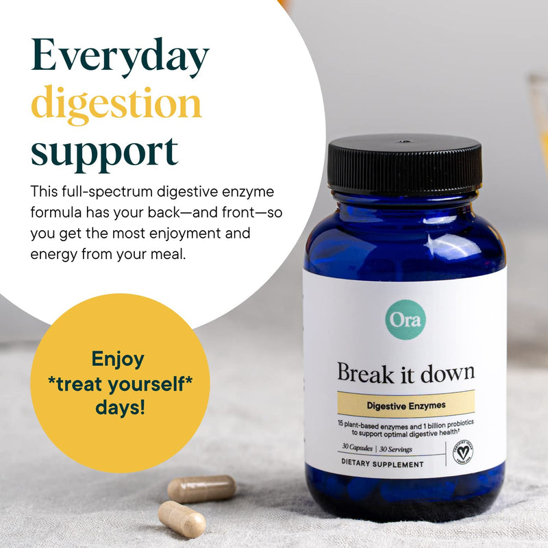 [Australia] - Ora Organic Multi-Enzyme Supplement - Vegan, Gluten Free Enzymes for Digestion with Probiotics for Gut Health, Bloating, Constipation and Gas Relief - 30 Easy to Swallow Capsules 