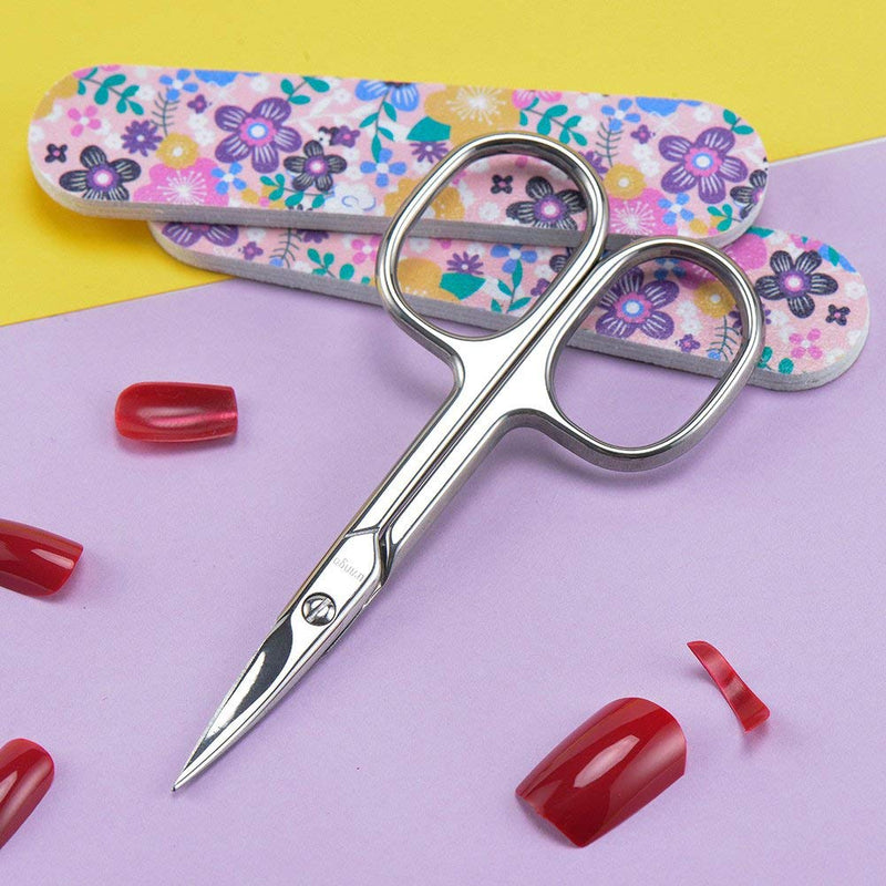 [Australia] - LIVINGO Premium Manicure Scissors Multi-purpose Stainless Steel Cuticle Pedicure Beauty Grooming Kit for Nail, Eyebrow, Eyelash, Dry Skin Curved Blade 3.5 inch 