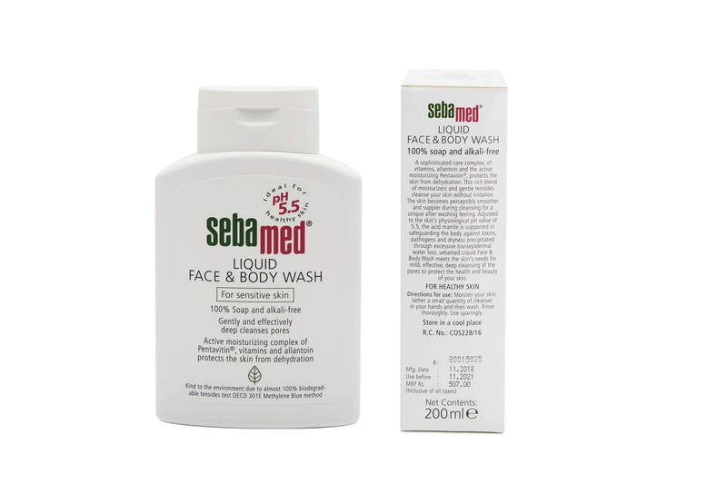 [Australia] - Sebamed Liquid Face & Body Wash Mild and Gentle Hydrating Cleanser for Sensitive Skin (200mL) 