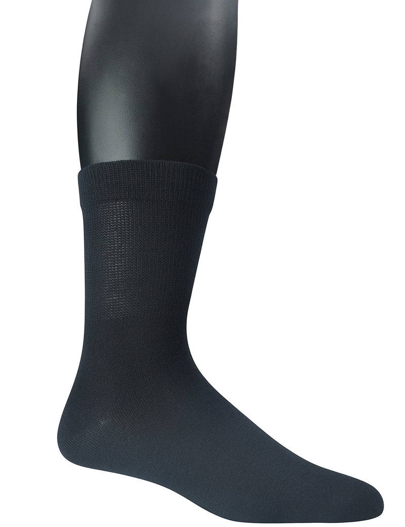 [Australia] - Yomandamor Men's 5 Pairs Bamboo Quarter Diabetic/Dress Socks With Seamless Toe and Non-binding Top 10-13 5 Pairs Black 