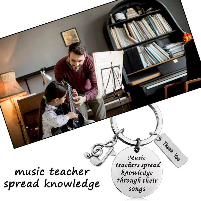 [Australia] - MAOFAED Music Teacher Gift Music Teachers Spread Knowledge Through Their Songs Teacher Appreciation Gift Retirement Keychain Music Teacher Keychain 