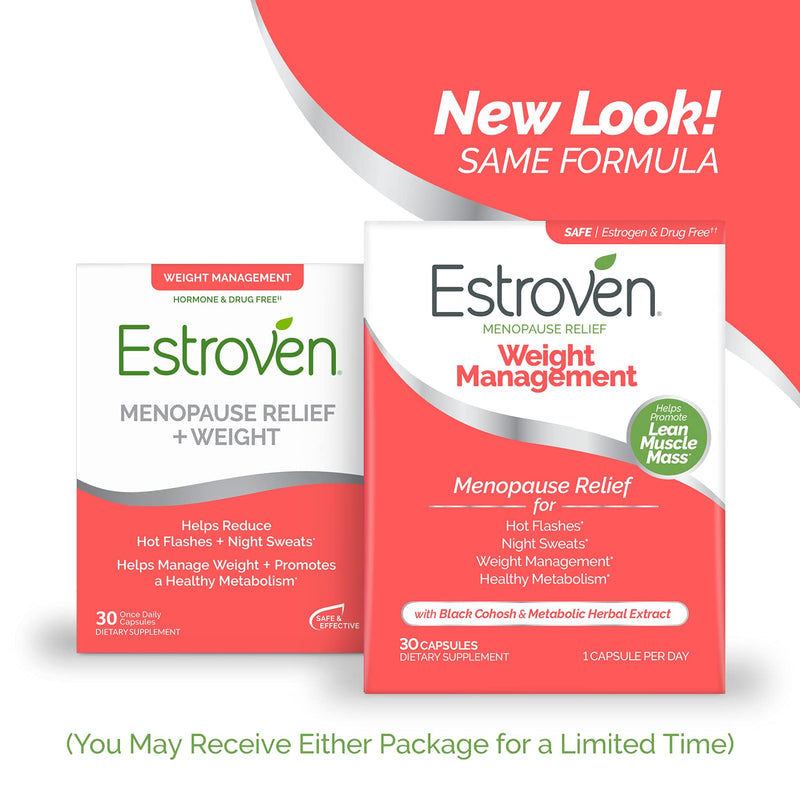 [Australia] - Estroven Weight Management for Menopause Relief, Helps Reduce Hot Flashes and Night Sweats, Helps Manage Weight, 30 Count 30 Count (Pack of 1) 