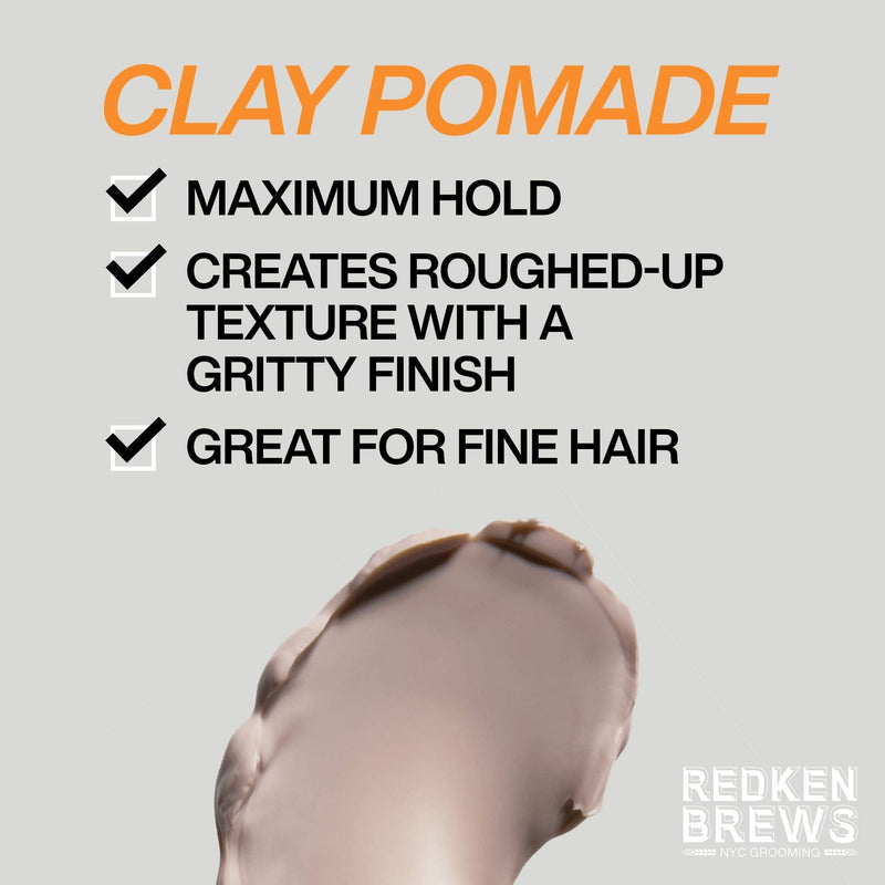 [Australia] - REDKEN | Brews | Men's Clay Pomade | For Maxiumum Hold and a Gritty Finish | 100ml 