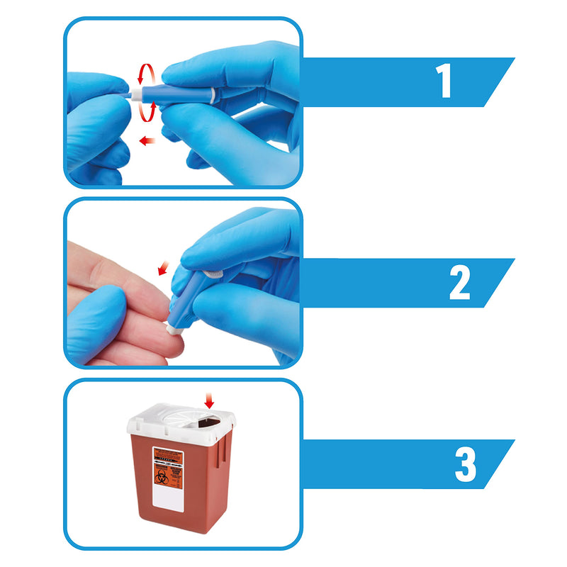 [Australia] - MediVena ONE-CARE Plus Safety Lancets, Contact-Activated, 21G x 1.8mm, 100/bx, Sterile, Single-Use, Easy Fingerstick for Comfortable Blood Sampling 