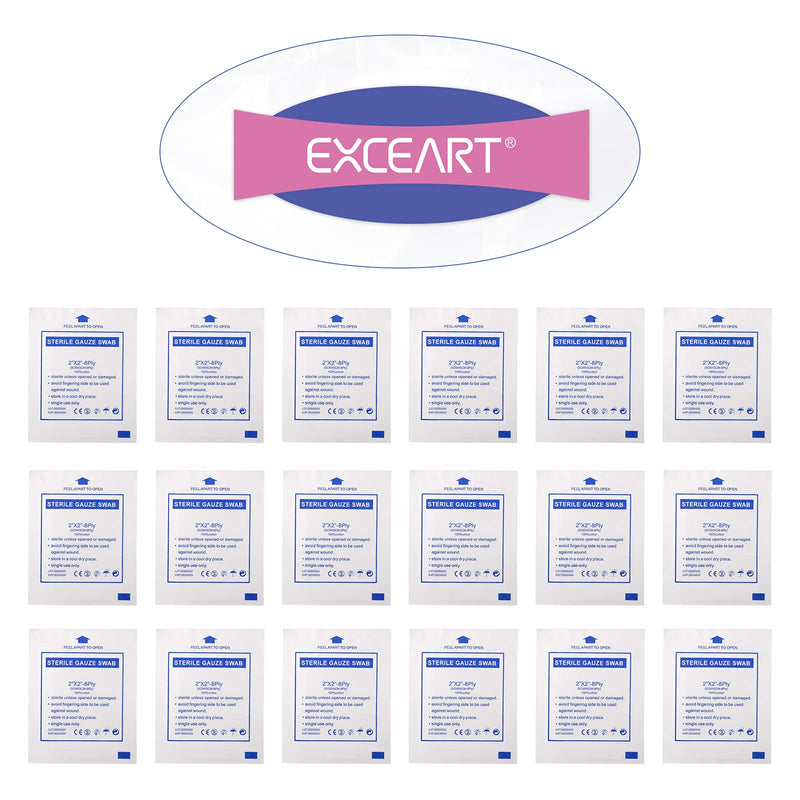 [Australia] - Exceart 30pcs Medical Gauze Pads Non Woven Gauze Sponge Non Stick Gauze Wipe Pads Wound Care Dressing Pads 