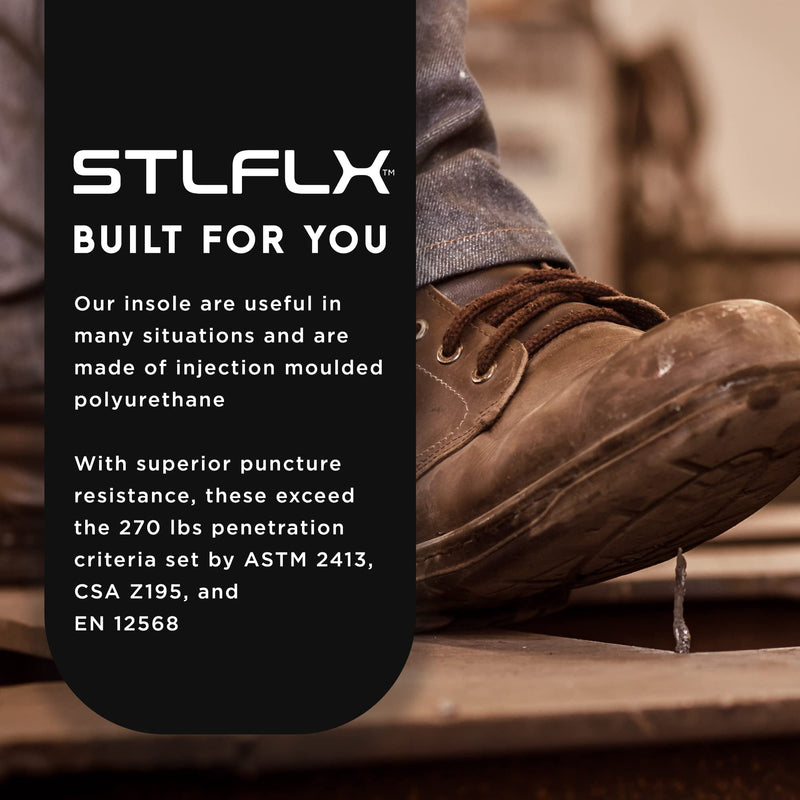 [Australia] - STLFLX - SoleGUARDZ™ Puncture Resistant Insole, Ergonomic Sole Insole, Insoles for Regular Shoes, Work Boots, and Safety Footwear X-Large 