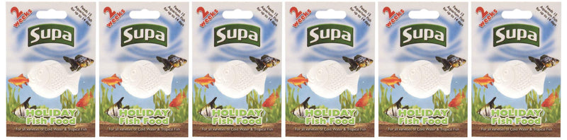 [Australia] - Supa Aquarium Holiday Fish Food, 14 Days, Pack of 6, Easy To Use, Slow Releasing Food Block For Feeding Cold Water & Tropical Aquarium Fish 