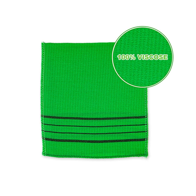 [Australia] - [ 8PCS ] Korean Asian Exfoliating Washcloth Italy Towel - Scrubbing Cloth for Removing Dead Skin Callus, Cleaning Pores and Reducing Acne Breakout and Blackhead (01. Green 4pcs + Green 4pcs) 01. Green 4pcs + Green 4pcs 